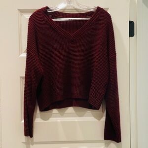 V-Neck Burgundy Sweater